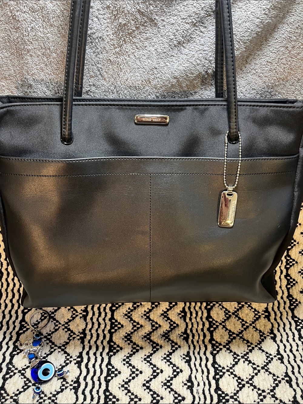Nine West Black Tote with Dual Top Handles and Tag